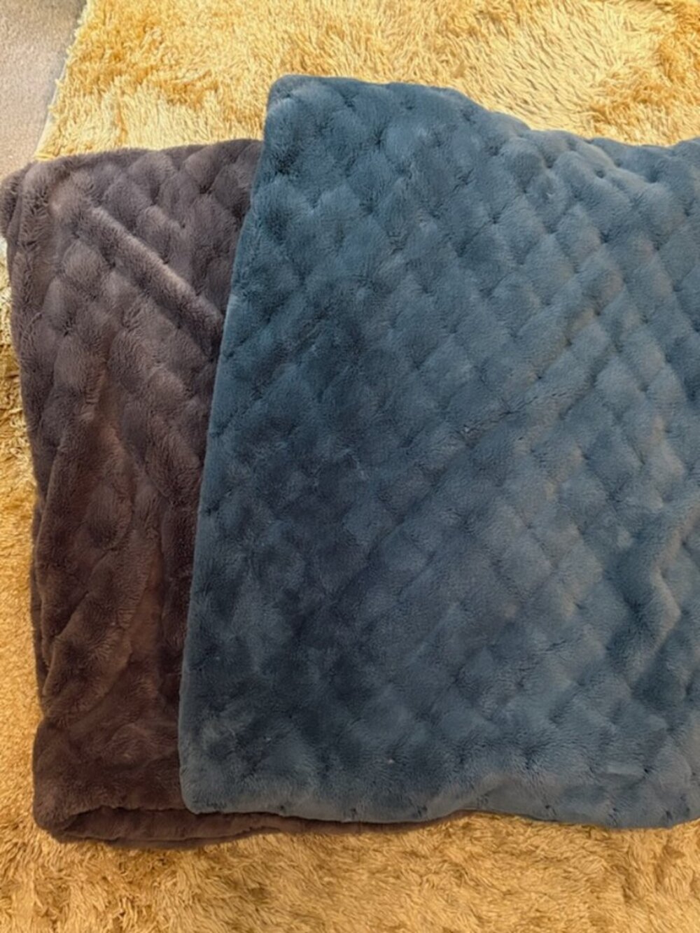 (2) Monarch Velvet Faux Fur Throw Blankets